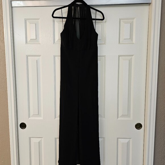 Rossini Halter Jumpsuit with Chiffon - Picture 3 of 11